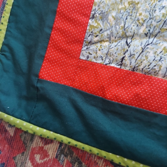 Vintage Grandma Moses Fabric Handmade Winter Scenery Wall Hanging - Picture 6 of 11